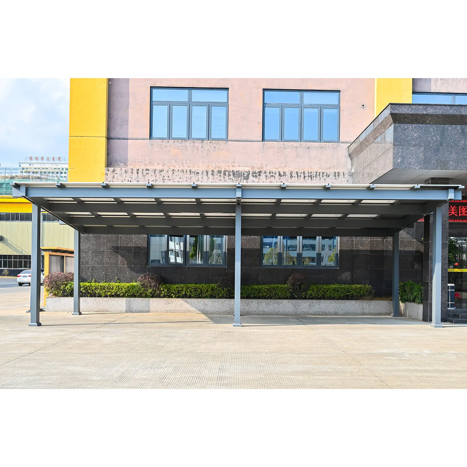 Customized Weather Resistance Aluminum Carport with Solar Panel for Car Parking