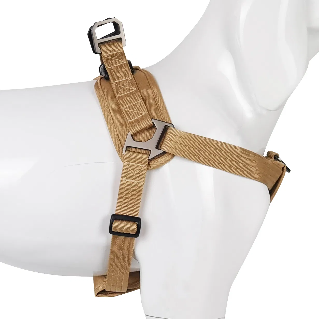 Outdoor Training Adjustable Brown No Pull Nylon Safety Dog Harness for Large Medium Dog Labrador Husky Shiba Inu