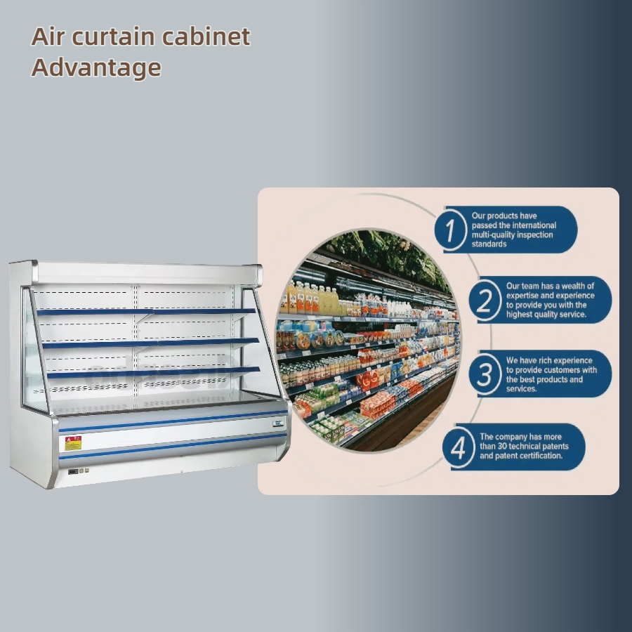Frost Free Three Layer Air Curtain Cabinet Reduces Maintenance