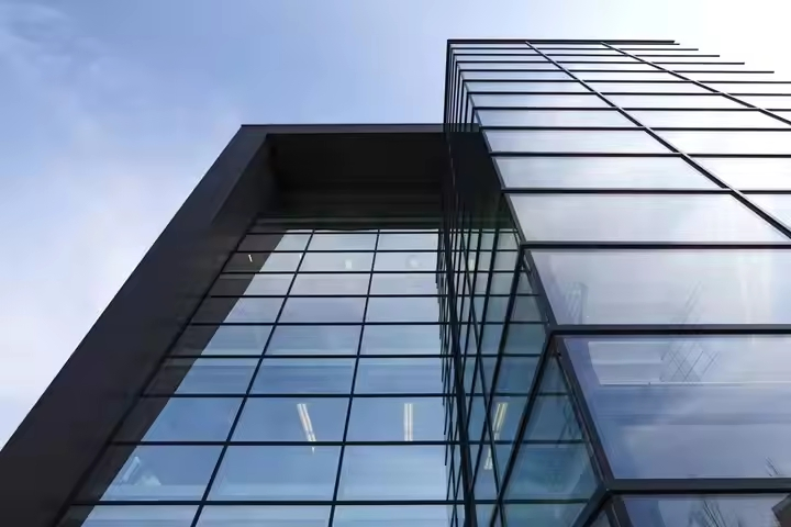 Modern Style Fixed Window Glass for Large Buildings High Quality Inlaid Door Exteriors-for Villas Aluminium Steel Curtain Walls