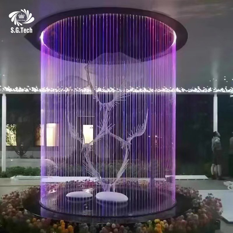 Water Crown Premium Stainless Steel String Water Curtain Indoor Decoration Custom Design