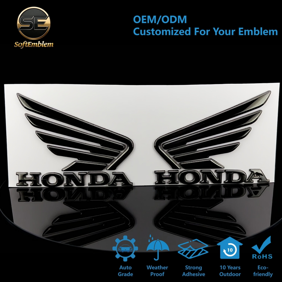 Cost-Effective Customizable 3D Flexible Soft Metallic Car Emblem for Motorcycle Parts