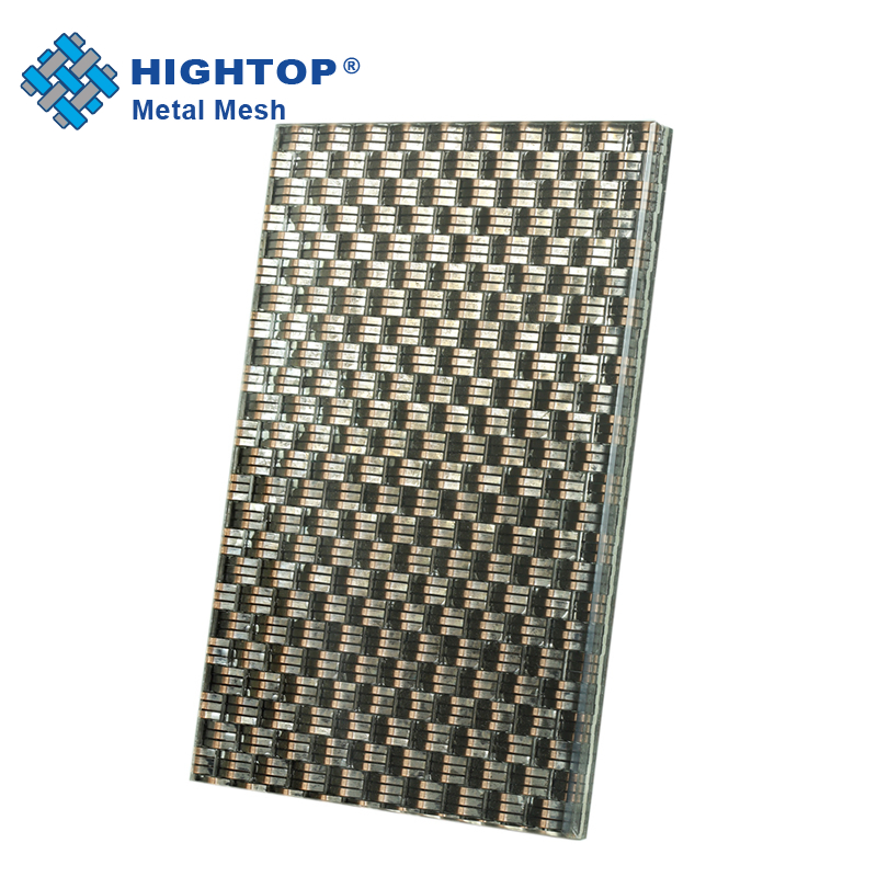 Architectural Decorative Laminated Glass Metallic Fabric for Overhead Glazing