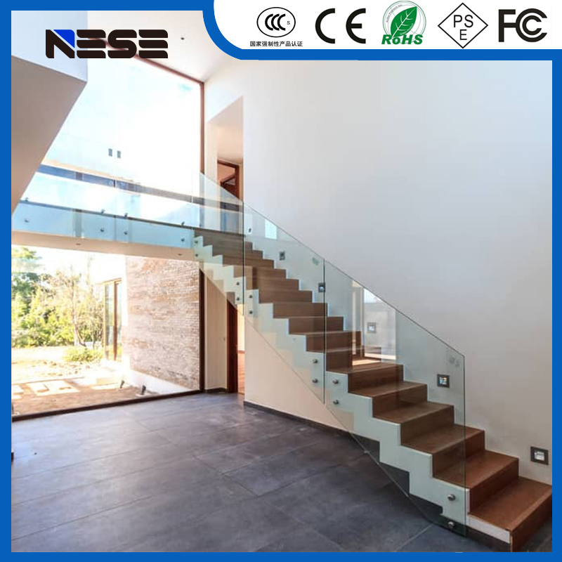 Frameless Tempered Glass Railing System for Balcony Staircase Commercial Residential Architecture Projects
