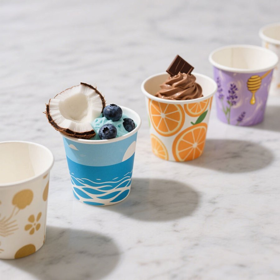 Eco-Friendly Paper Cups for Ice Cream and Sweet Treats