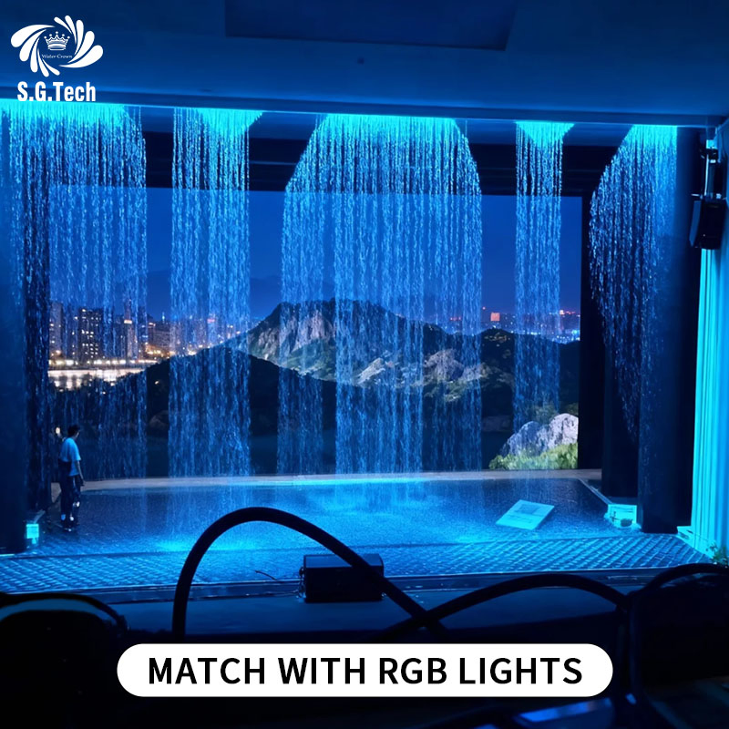 Factory Direct Sales Custom High-Quality LED Graphic Digital Water Curtain Design