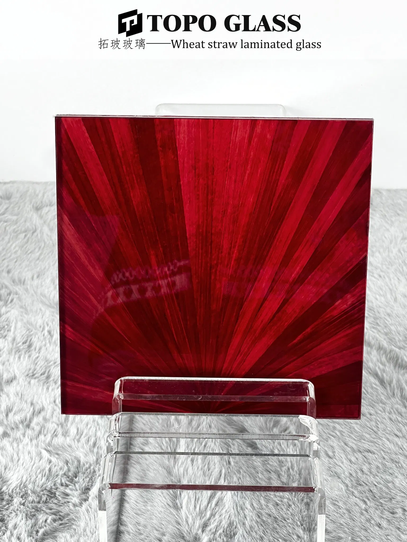 Natural Wheat Straw Laminated Glass Decorative Panel China Glass Factory