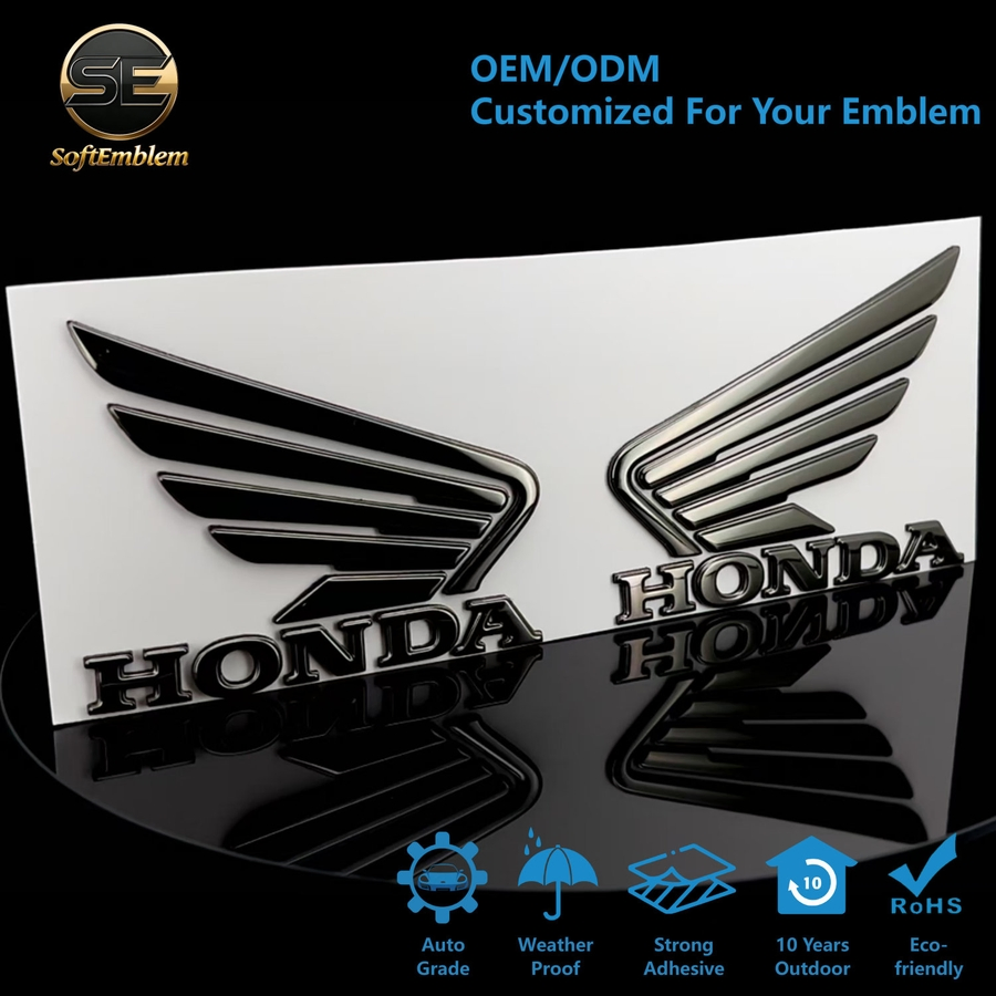 Cost-Effective Customizable 3D Flexible Soft Metallic Car Emblem for Motorcycle Parts