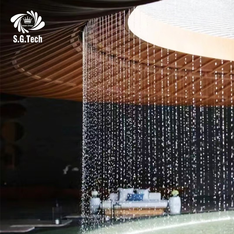 Water Crown Illuminated Rain Waterfall Design
