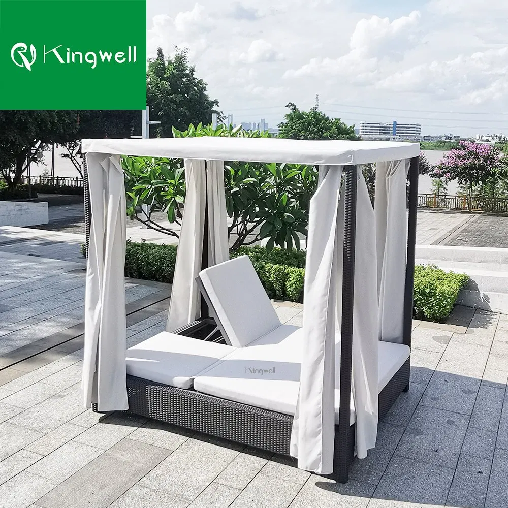 Modern Aluminum Garden Furniture Waterproof Mattress Day Bed Sunbed