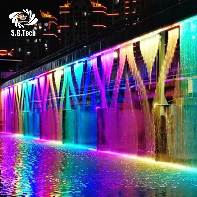 Water Crown Indoor and Outdoor Design with Graphic Digital Water Curtain