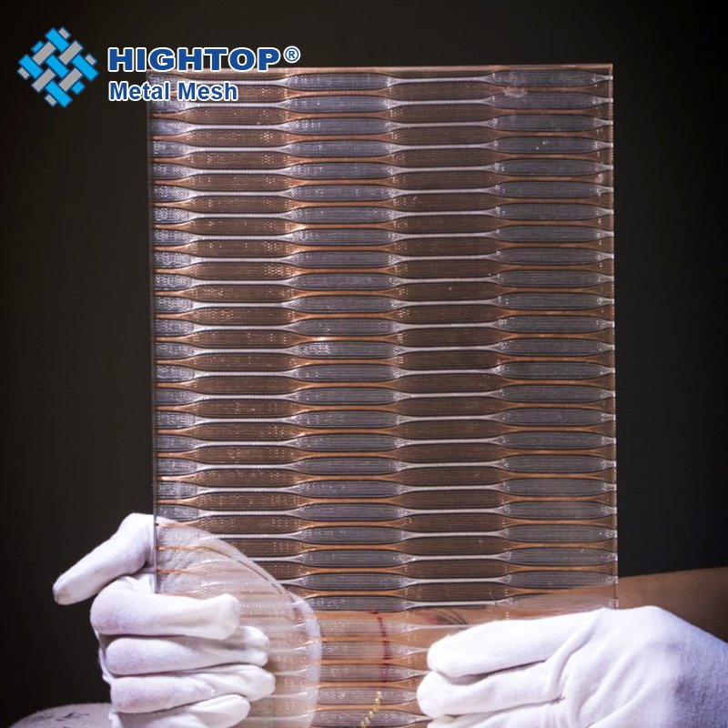 Architectural Decorative Laminated Glass with Metallic Cloth Wire Cloths Fabrics