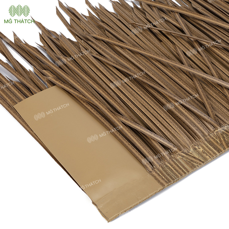 100% Waterproof Function Plastic Synthetic Thatch Roof Fake Artificial Thatched Straw Roof for Beach Bungalow Open Frame Roof