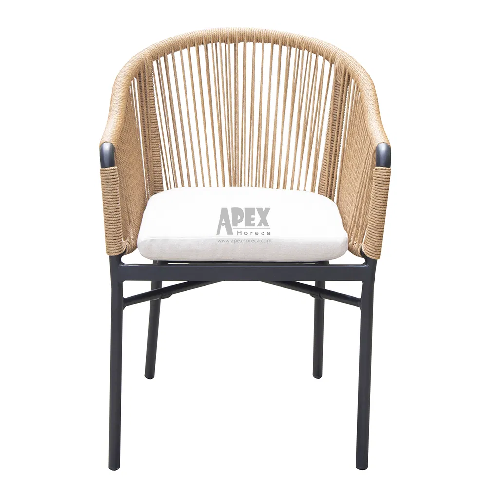 Rope Woven Outdoor Furniture Unique Garden Elegant Aluminum Waterproof Restaurant Chair