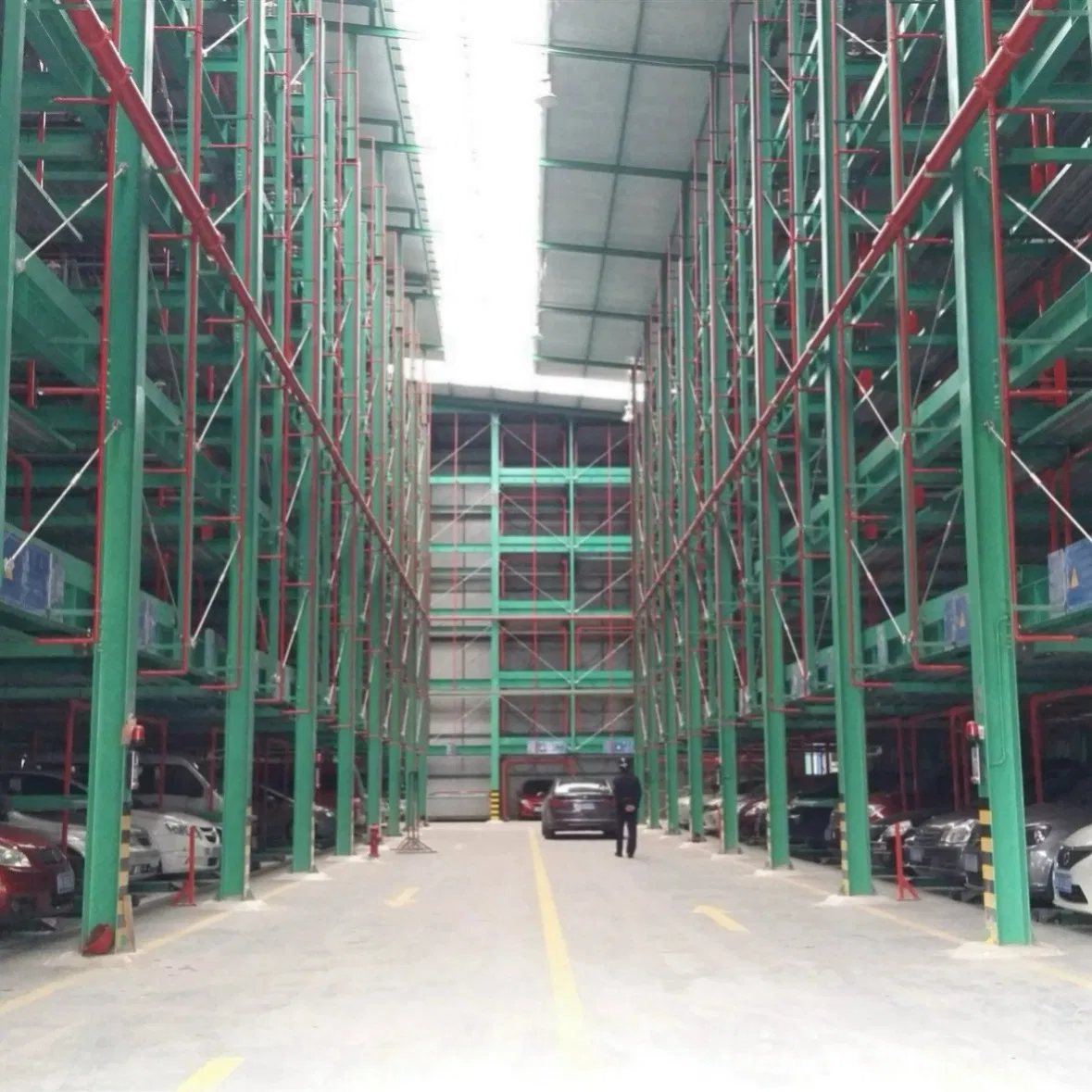 7 11levels Puzzle Parking System with Anti Slip Platforms for Rainy Area Parking Garages