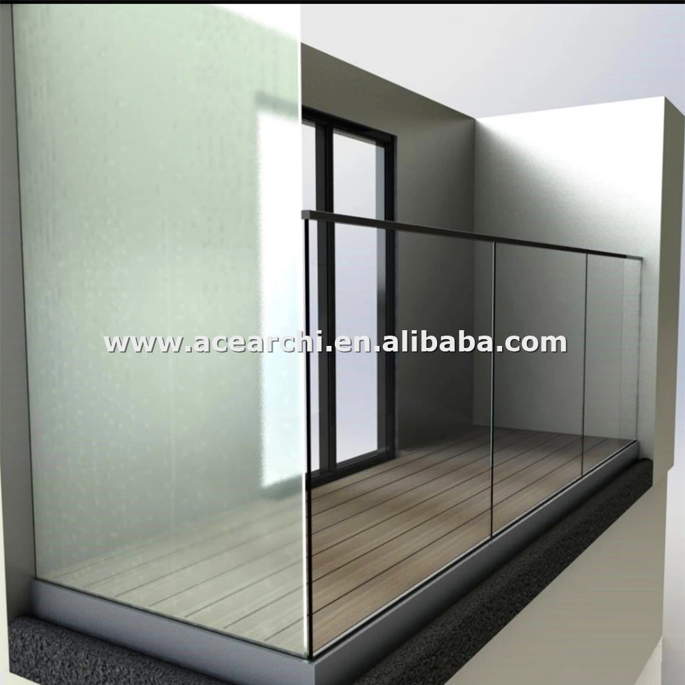 Aluminium Frameless Glass Balustrade System for Residential / Commerical Balocny / Fence Railing
