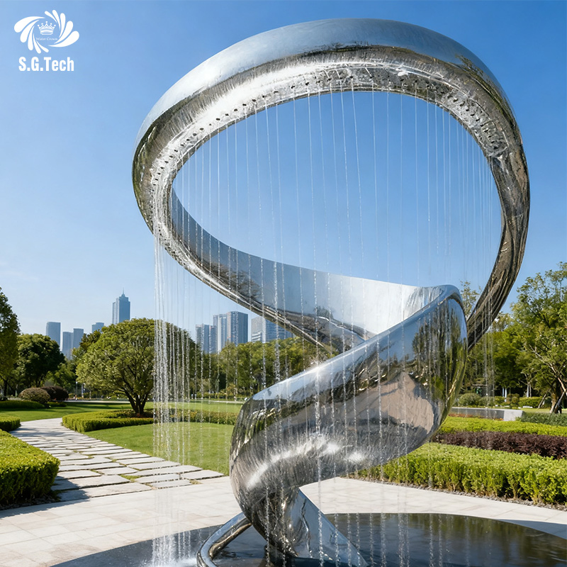 Luxury Stainless Steel Water Curtain Custom Indoor Outdoor Waterscape Design