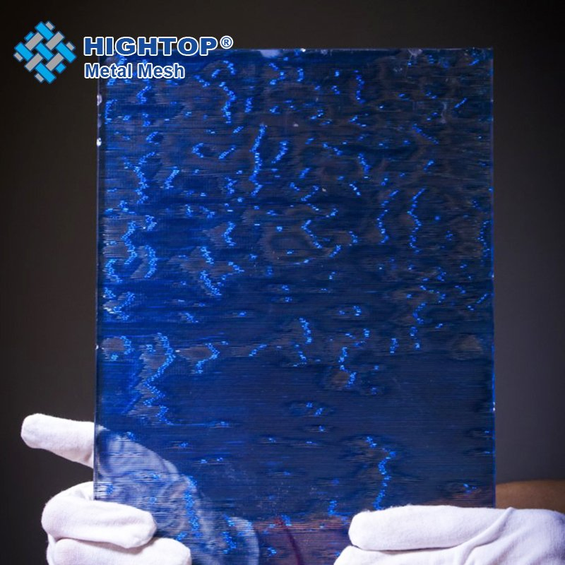 Architectural Decorative Laminated Glass with Metallic Cloth Wire Cloths Fabrics