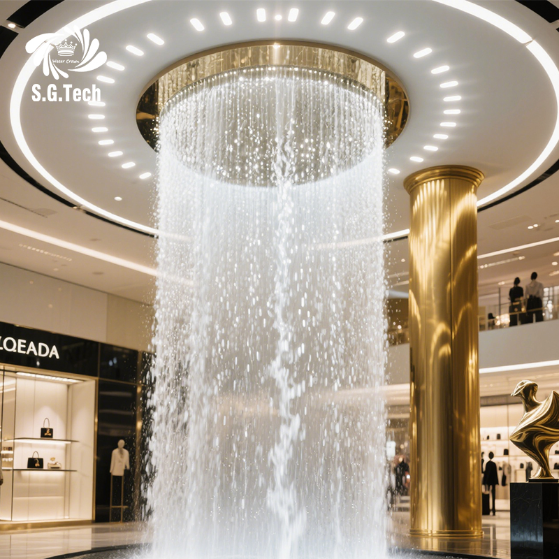 Water Crown Luxury Stainless Steel Water Curtain Custom Indoor &amp; Outdoor Waterscape Design