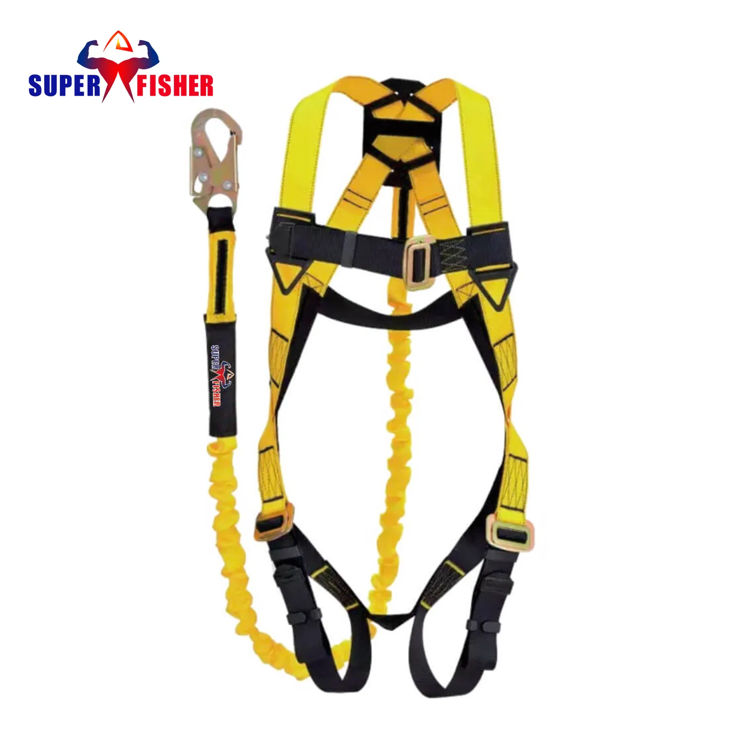 Full Body Safety Belt Harness Personal Protect Equipment Fall Protection Life Security Fall Arrest Polyester Webbing with Lanyard