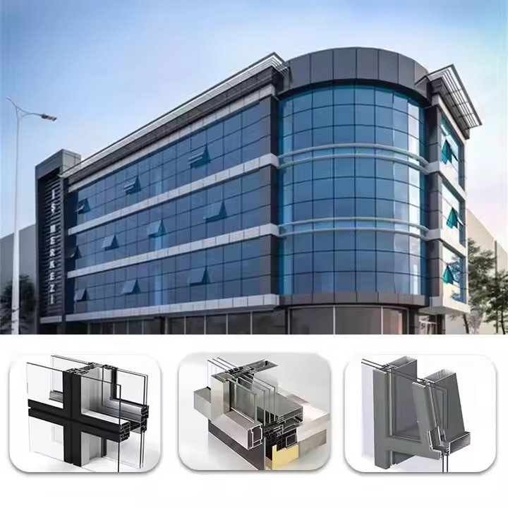 Open Window Curtain Wall System Panoramic Glass Facade
