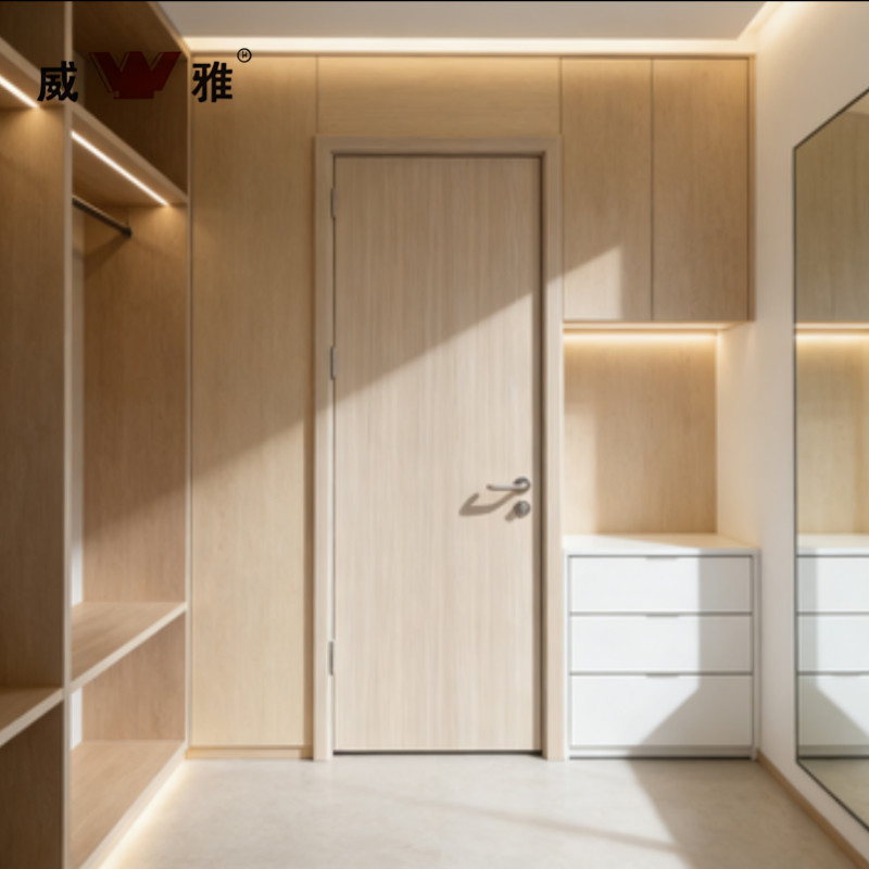 Modern Insulated Wooden Interior Fire Resistant Office Passage Safety Door with Energy Efficiency