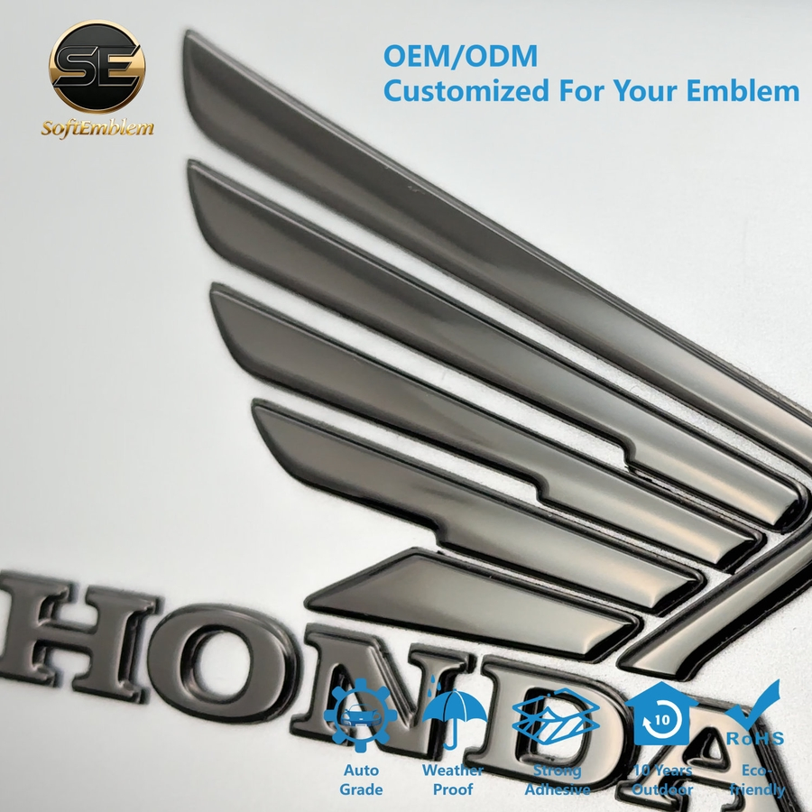Cost-Effective Customizable 3D Flexible Soft Metallic Car Emblem for Motorcycle Parts