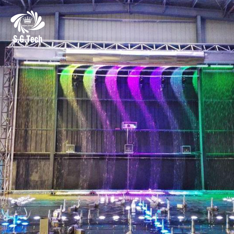 Water Crown Indoor and Outdoor Design with Graphic Digital Water Curtain