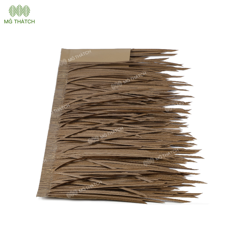 100% Waterproof Function Plastic Synthetic Thatch Roof Fake Artificial Thatched Straw Roof for Beach Bungalow Open Frame Roof