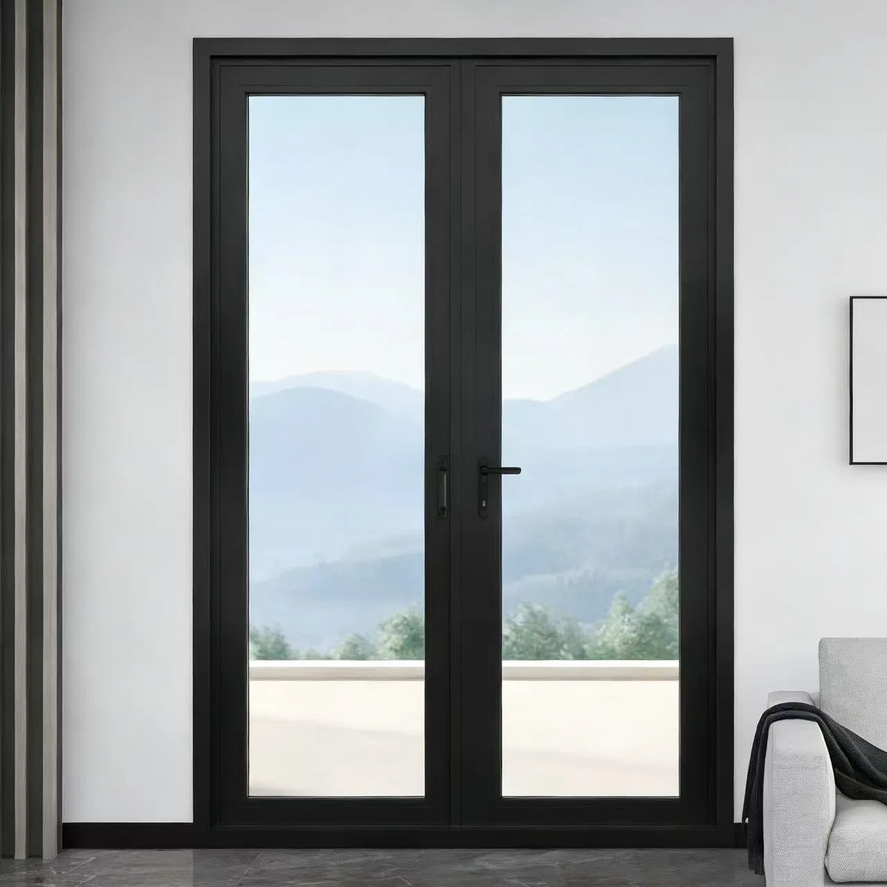 Soundproof Double Glazed Insulated Impact Energy Efficiency Aluminum Alloy Oppositon Casement Door
