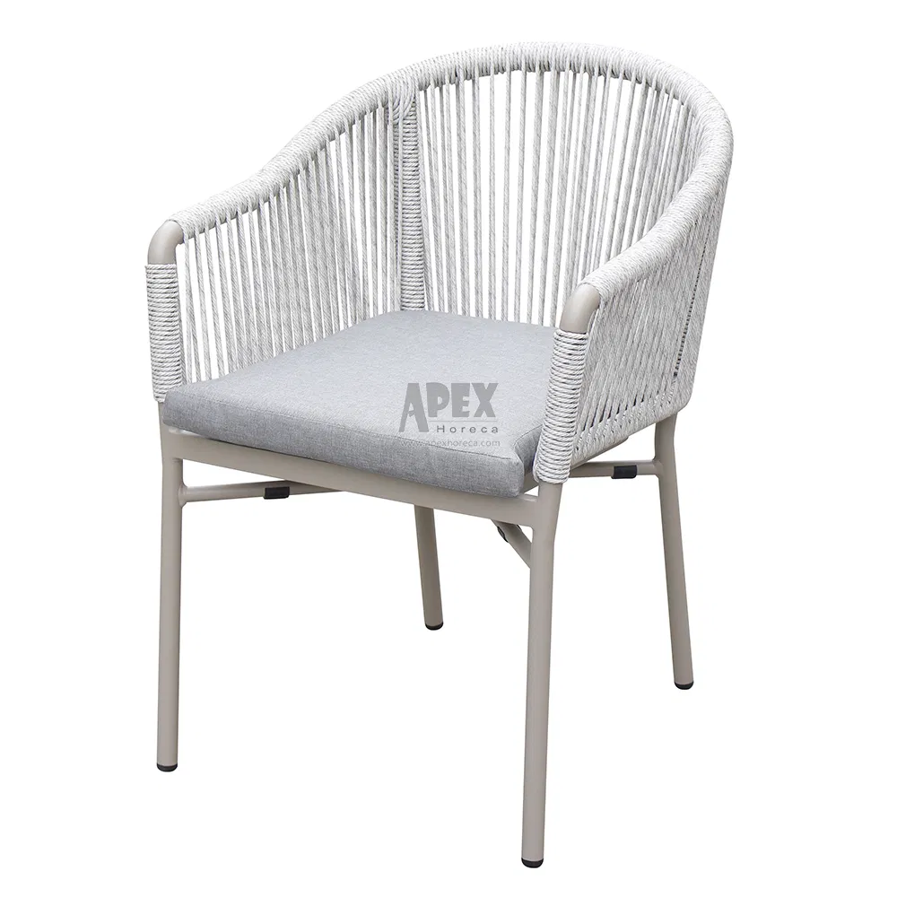 Rope Woven Outdoor Furniture Unique Garden Elegant Aluminum Waterproof Restaurant Chair