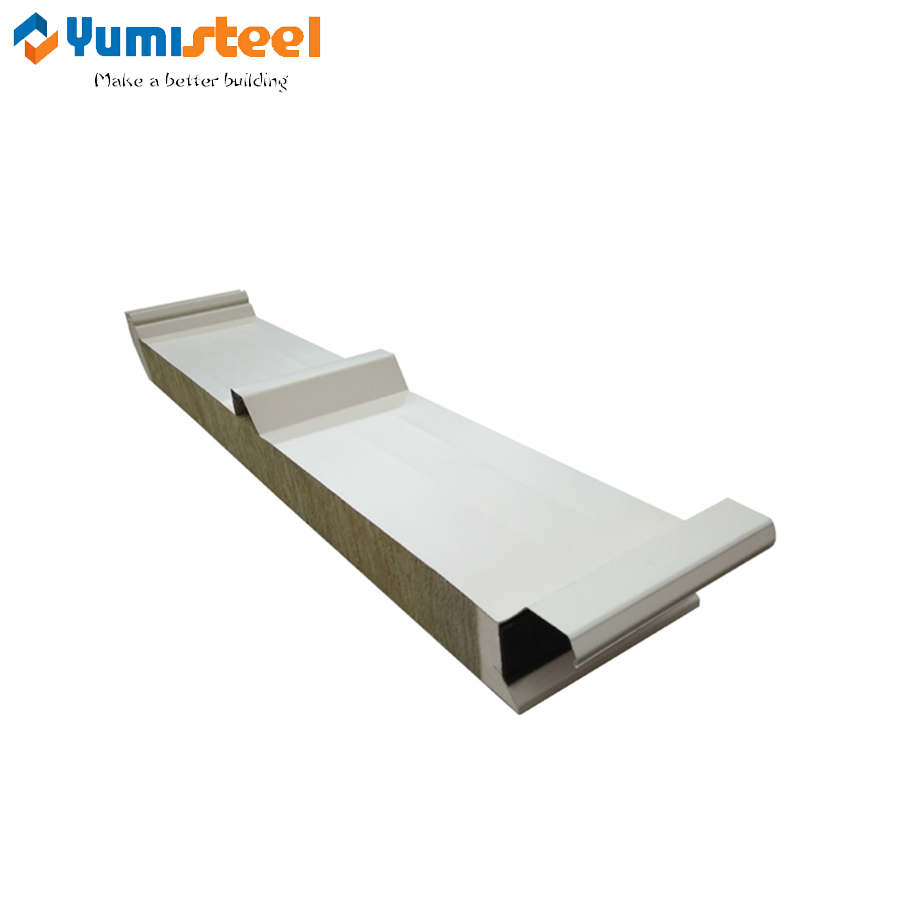 Thermal Insulation Fireproof Rockwool Sandwich Panel for White Roof Decoration