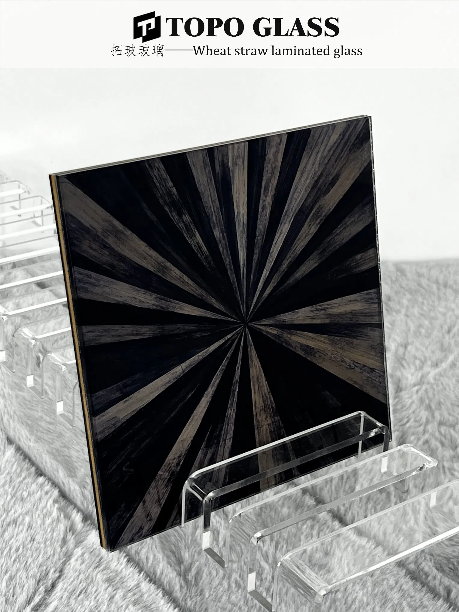 Natural Wheat Straw Laminated Glass Decorative Panel China Glass Factory