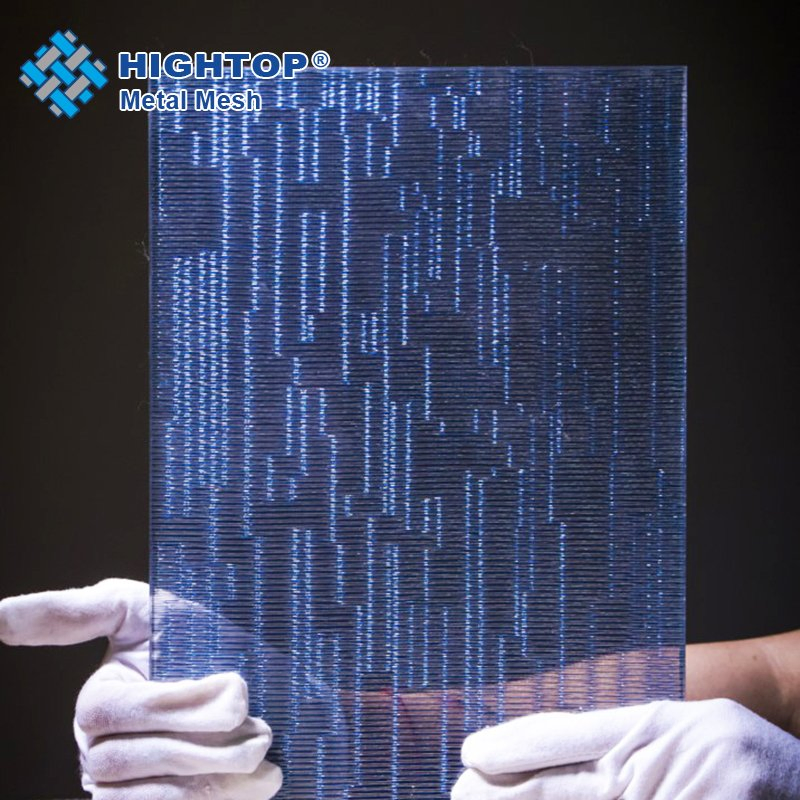Architectural Decorative Laminated Glass with Metallic Cloth Wire Cloths Fabrics