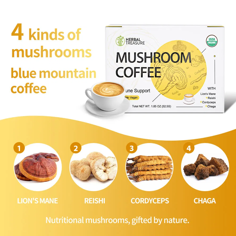Premium 4 in 1 Instant Mushroom Coffee Blend with Medicinal Benefits