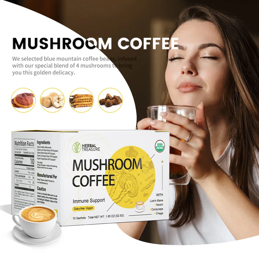 Premium 4 in 1 Instant Mushroom Coffee Blend with Medicinal Benefits