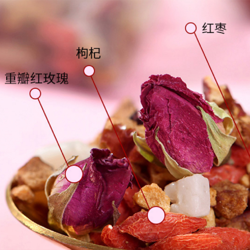 Floral and Herbal Tea Blend That Aids in Relieving Indigestion, Fatty Food Stagnation, and Menstrual Pain in Women.