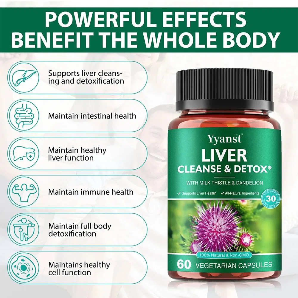 OEM/ODM Hangover Milk Thistle Capsules Liver Detox Cleanse Herbal Supplement