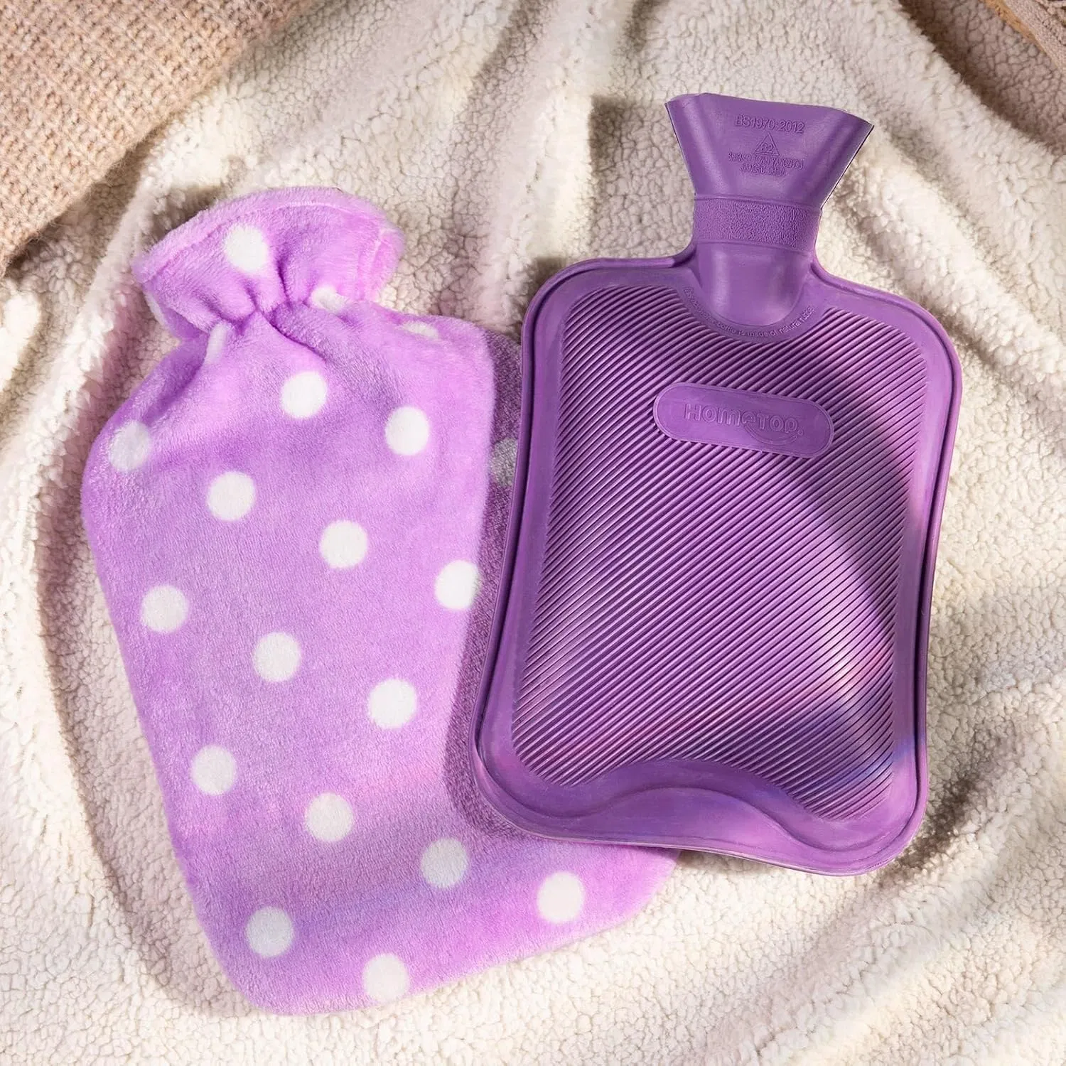 2L Hot Water Bag for Hot and Cold Compress, Hand Feet Warmer Hot-Water Bottle for Neck and Shoulder Pain Relief