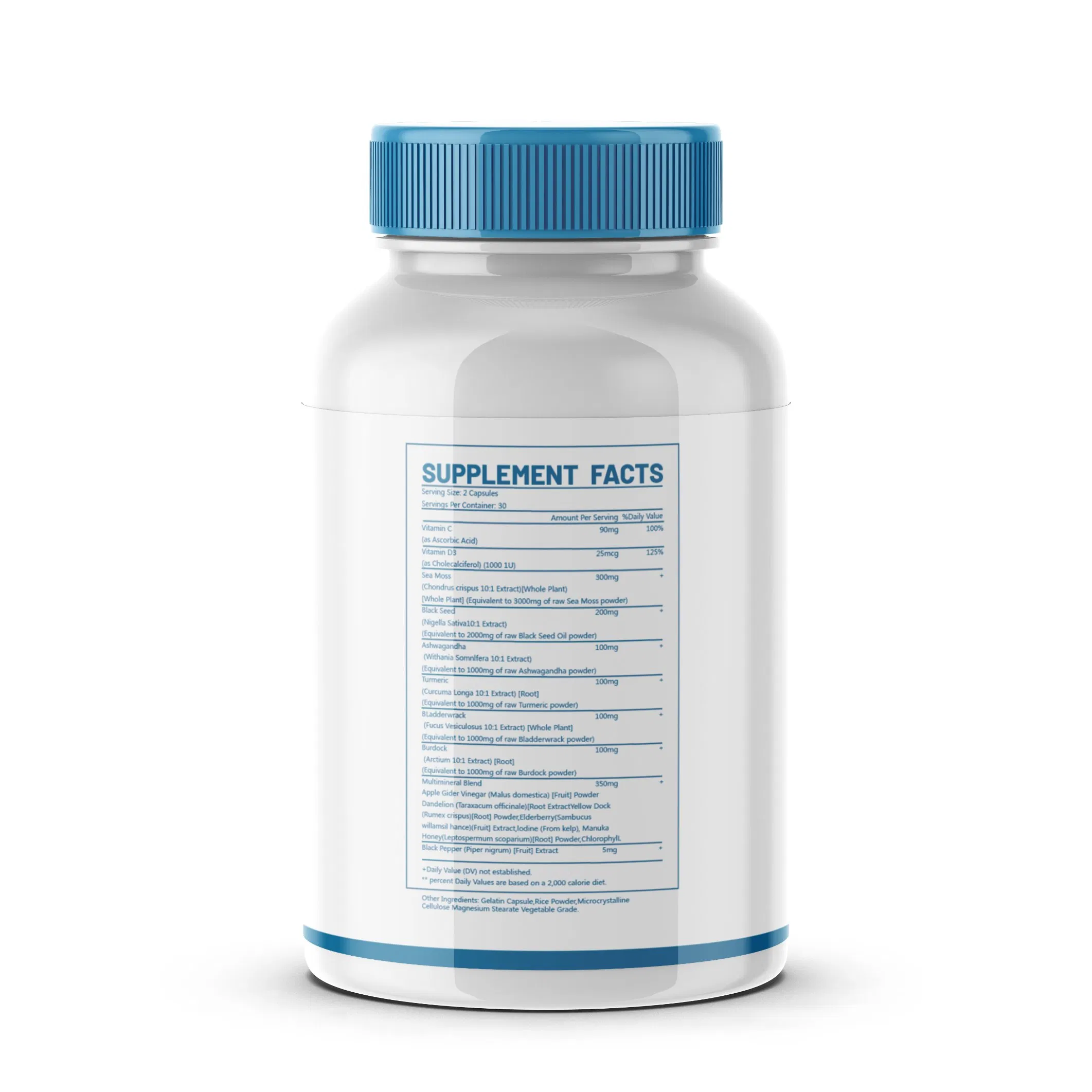 Seaweed Capsules with Sea Moss Black Seed Oil Burdock Root – All-in-One Herbal Supplement for Immunity &amp; Stress Support