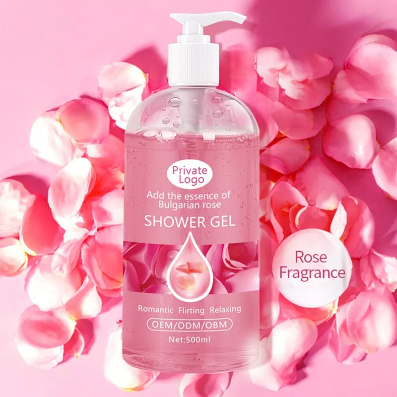 OEM Factory Ekber Natural Plants Vegan Pure Rose Oil Body Wash Herbal Shower Gel for Body Deep Cleansing Bath Shower Wash