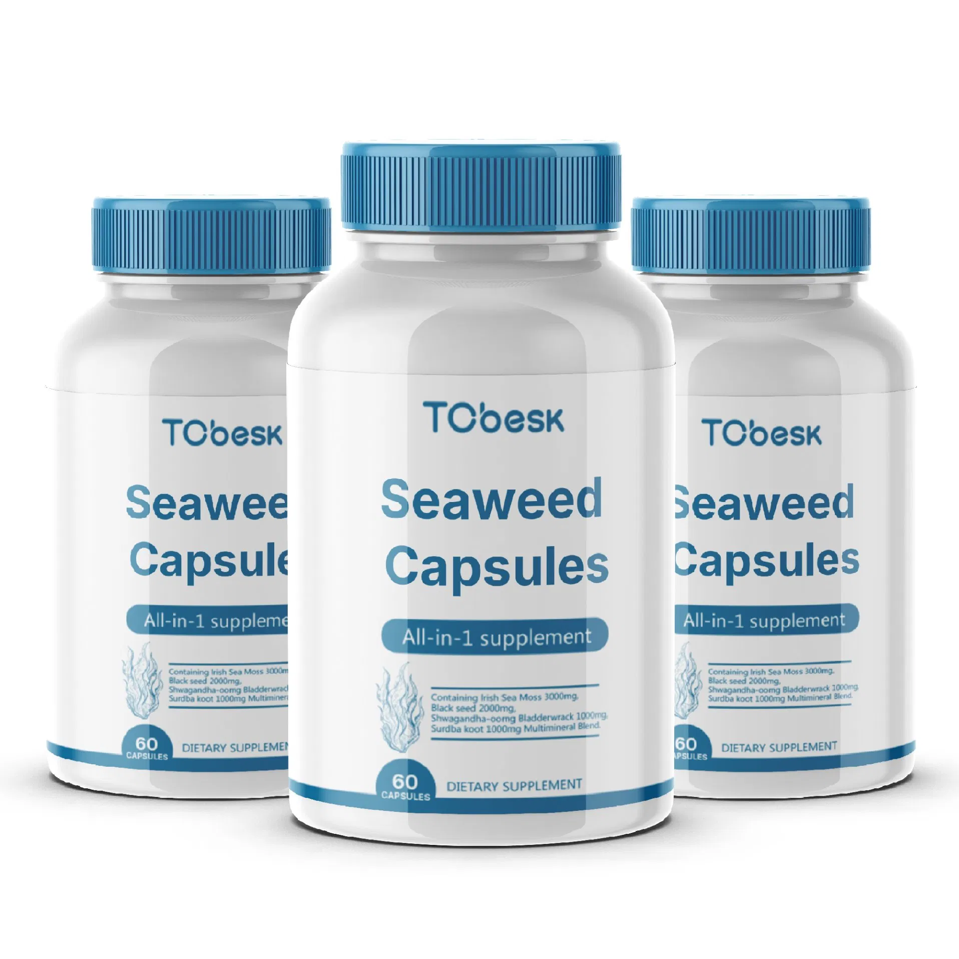 Seaweed Capsules with Sea Moss Black Seed Oil Burdock Root – All-in-One Herbal Supplement for Immunity &amp; Stress Support