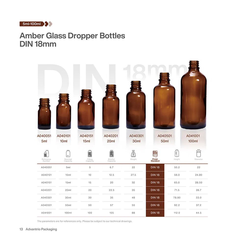 USP Type III Molded Soda-Lime Glass Dropper Bottles and Droppers and Caps for Essential Oils Serums Tinctures