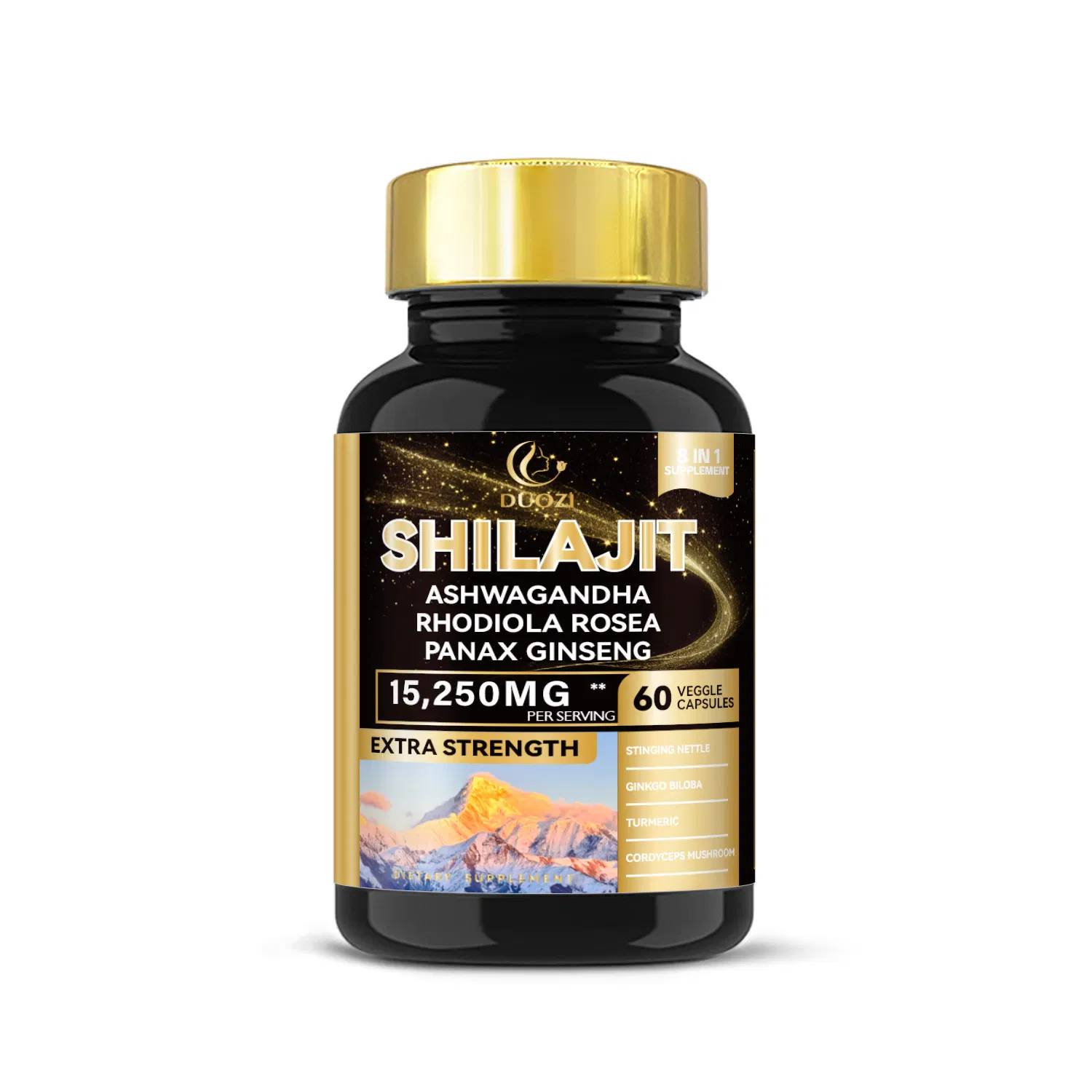Extra Strength Herbal Blend: 15, 250mg Potent Mix of Ashwagandha, Shilajit, Ginseng &amp; More