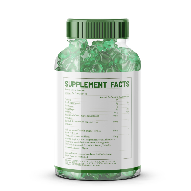 Seaweed Gummies All in One Herbal Supplement for Immunity Stress Support OEM/ODM with Seamoss Marine Algae