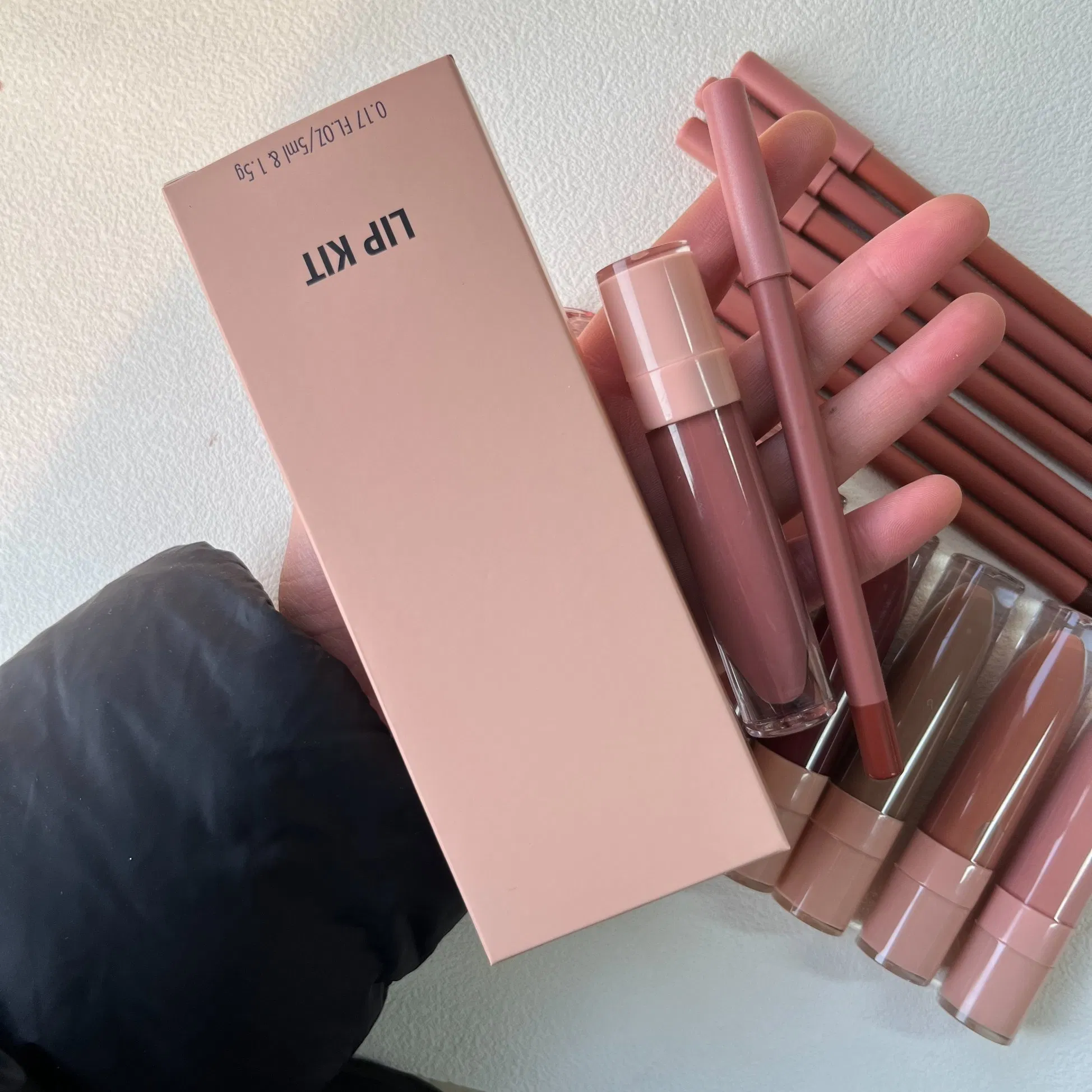 Luxury Packaging Vegan Long Lasting Bestselling Lip Gloss &amp; Lip Liner Combo Brown Lip Kit