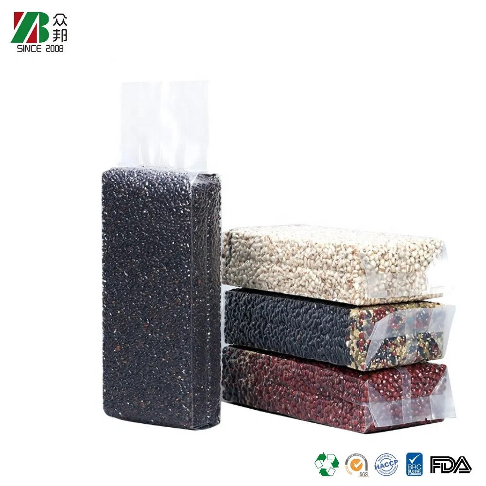 Custom logo printed compress emboss zip lock zipper grain packaging bag