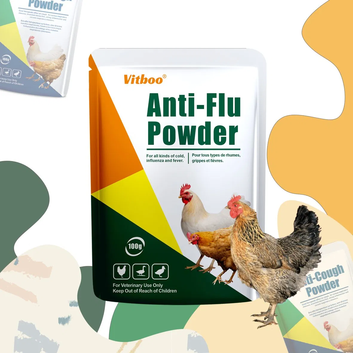 Custom Manufacturer Poultry Anti-Cough Powder Cold &amp; Respiratory Herbal Tonic for Veterinary