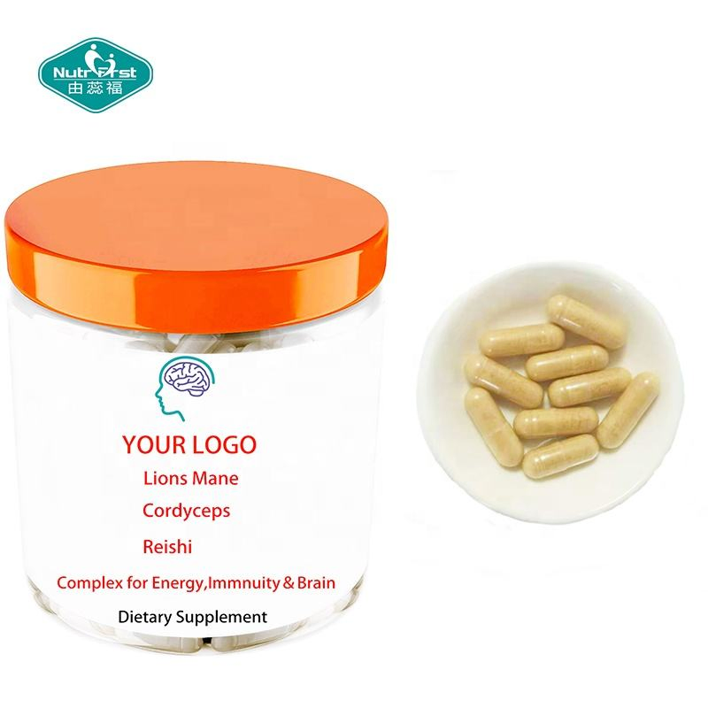Nutrifirst Cordyceps Sinensis Herbal Supplements Lions Mane Reishi Extract Powder Capsules