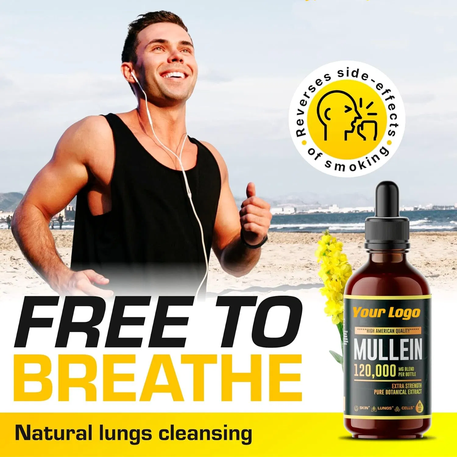 Private Label Mullein Drops Tincture Organic Mullein Leaf and Flowers Blend Drops